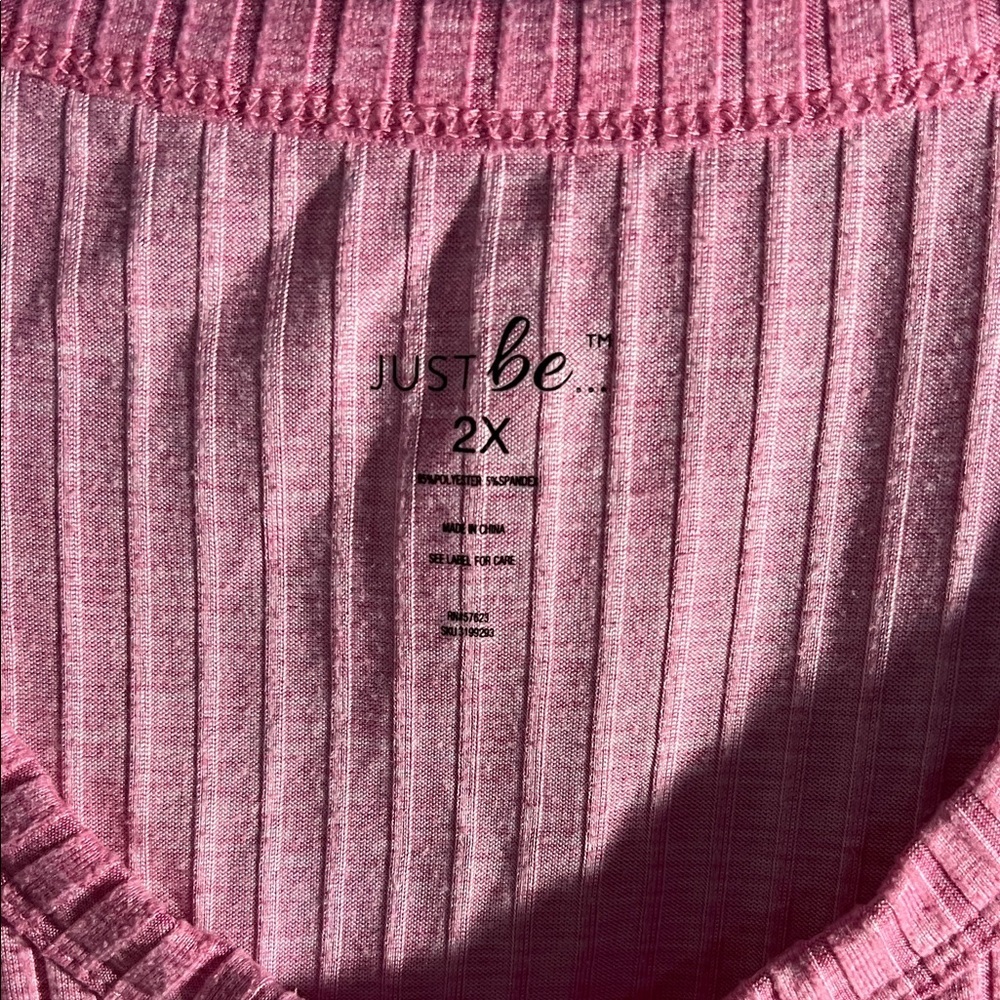 Pink Ribbed Women's Pajama Set - Picture 2 of 13